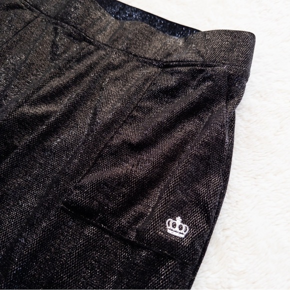 Black Shimmer Wide-Leg Pants - Picture 6 of 7